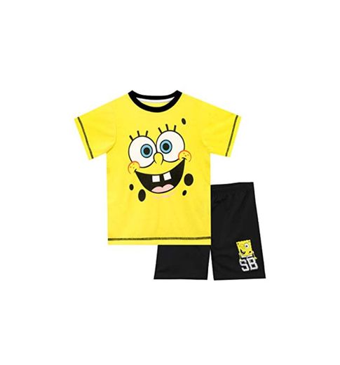 Bob Esponja Pijamas de Manga Corta para niños Sponge Bob Squarepants Multicolor
