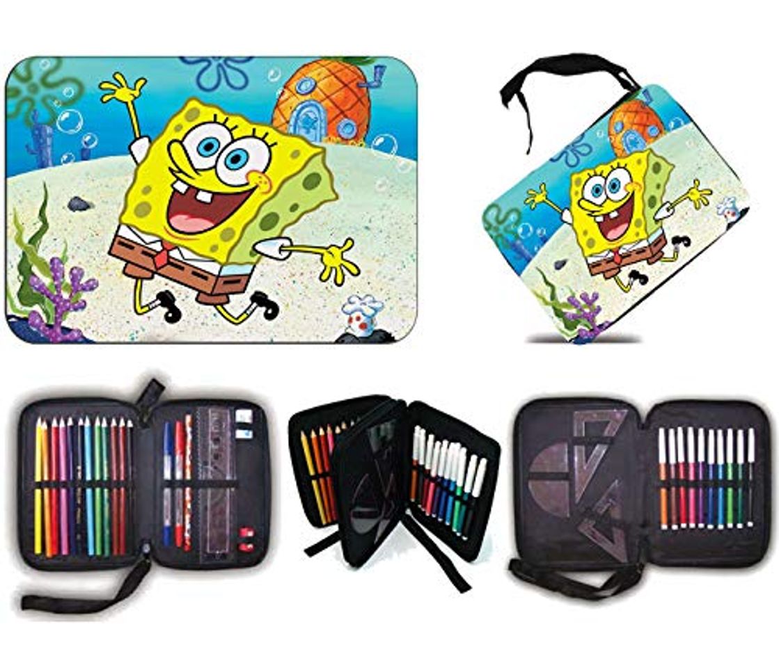 Moda ESTUCHE BOB ESPONJA DIBUJO PIÑA MAR scholar case