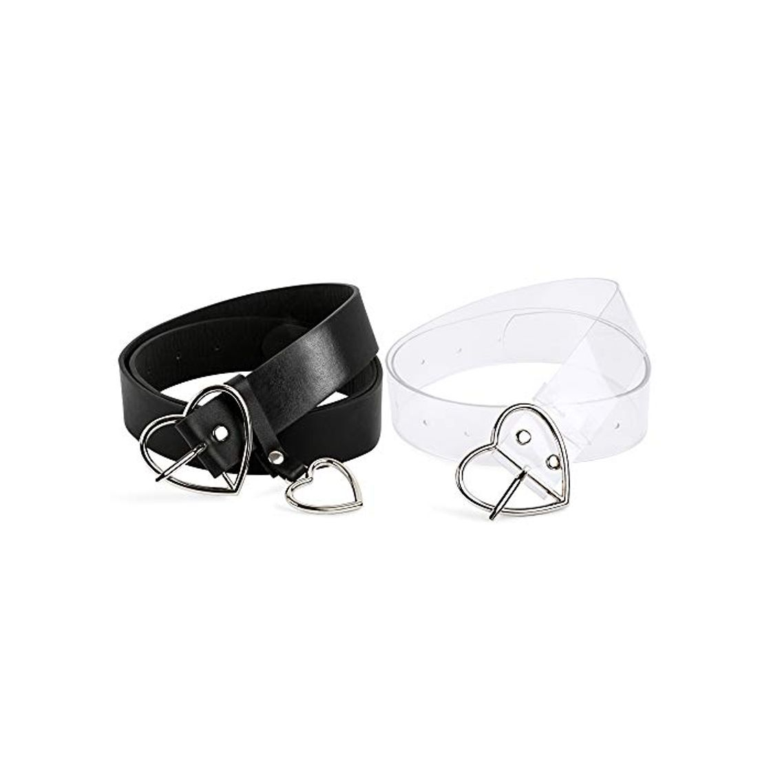 Product FLOFIA 2pcs Cinturón Mujer Hebilla Corazón Negro