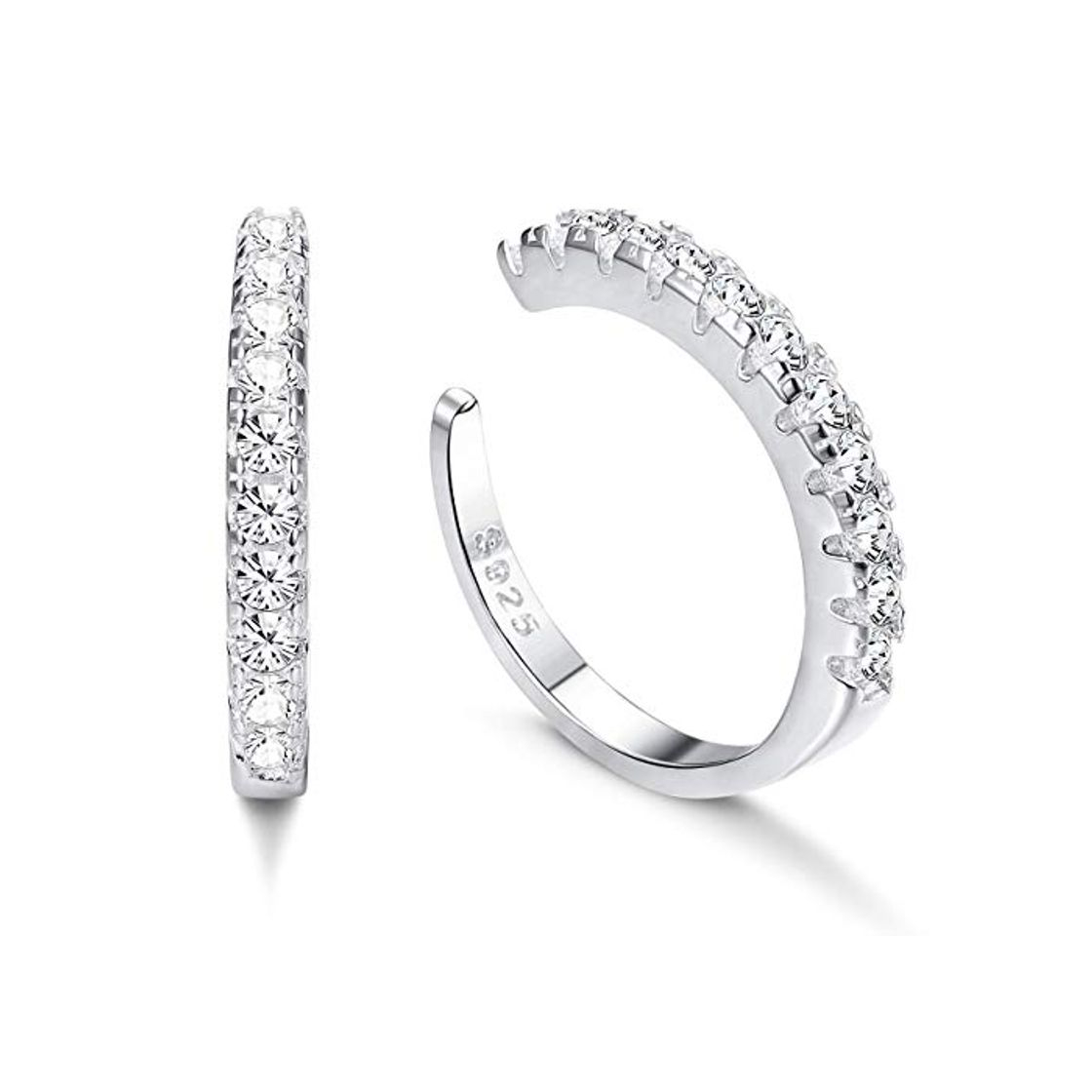 Producto Milacolato 925 CZ de Plata Esterlina Pave Ear Cuffs Aretes Pequeños para