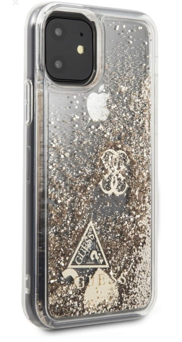 Moda Funda Case Tpu Guess Glitter Dorado  iPhone 11 Original  