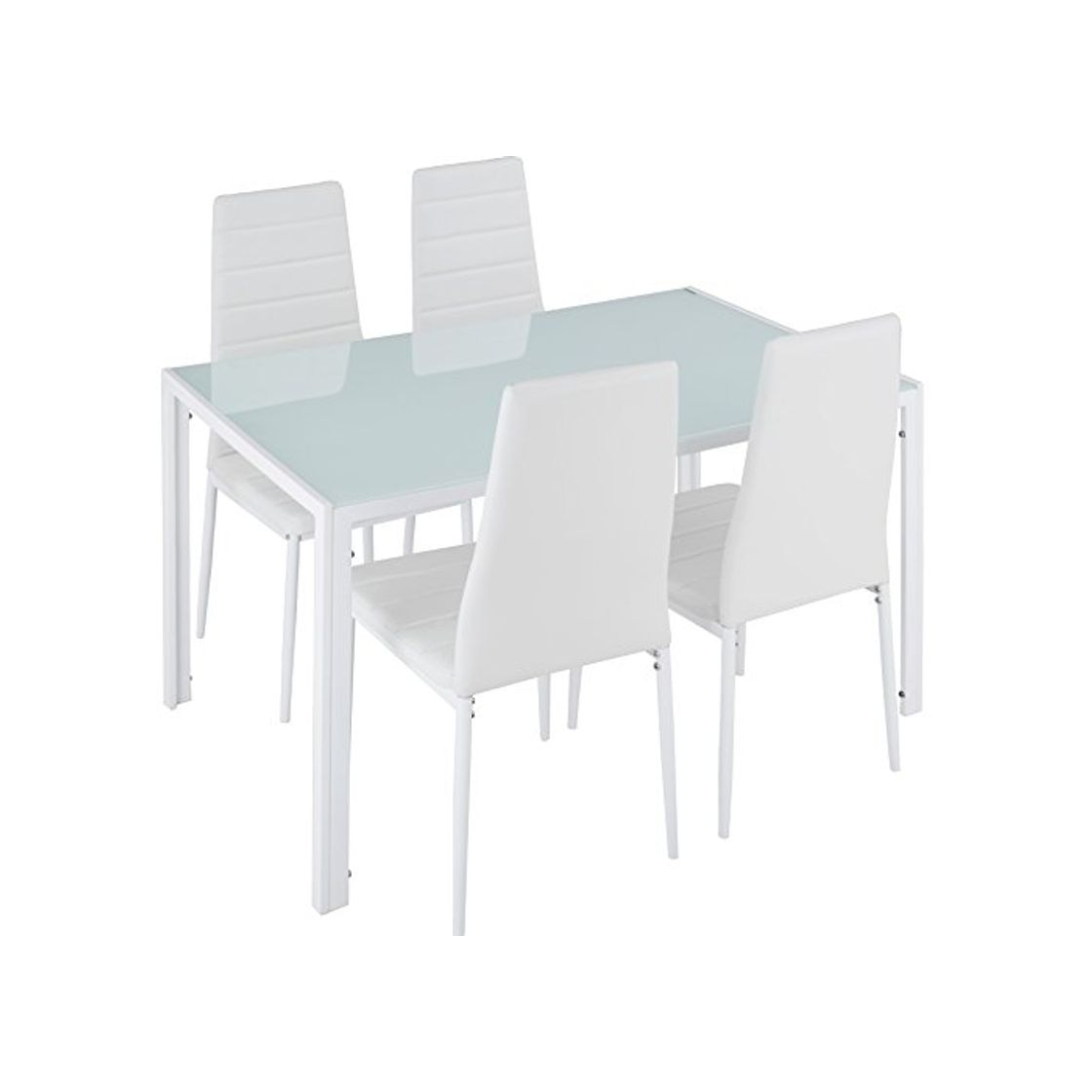 Social TecTake Conjunto de Mesa y 4 sillas de Comedor