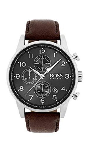 Hugo BOSS Reloj Cronógrafo para Hombre de Cuarzo con Correa en Cuero 1513494