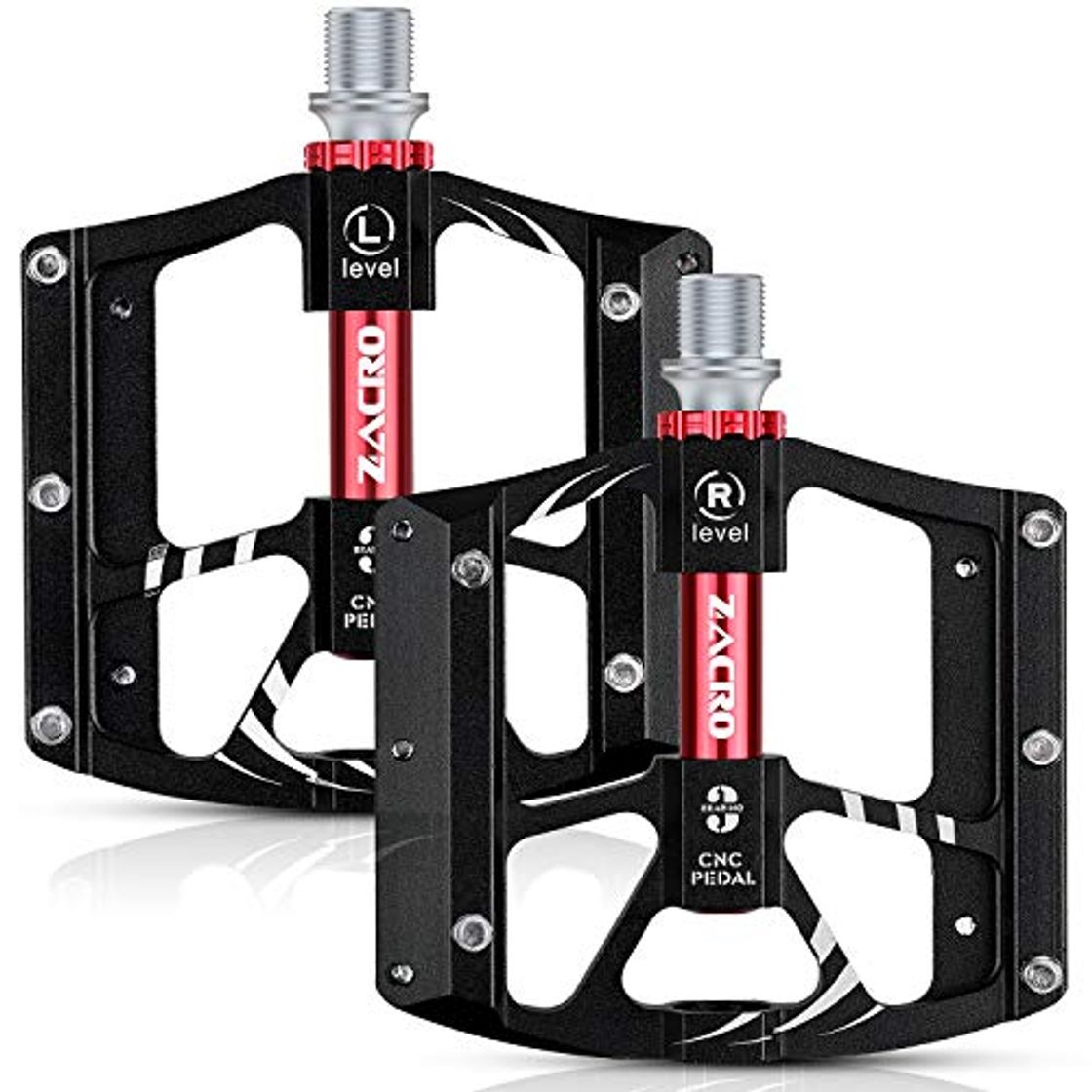 Home Zacro Pedales Bicicleta MTB de Montaña,Aluminio Antideslizante Pedales Ciclismo Durable,3 cojinetes para