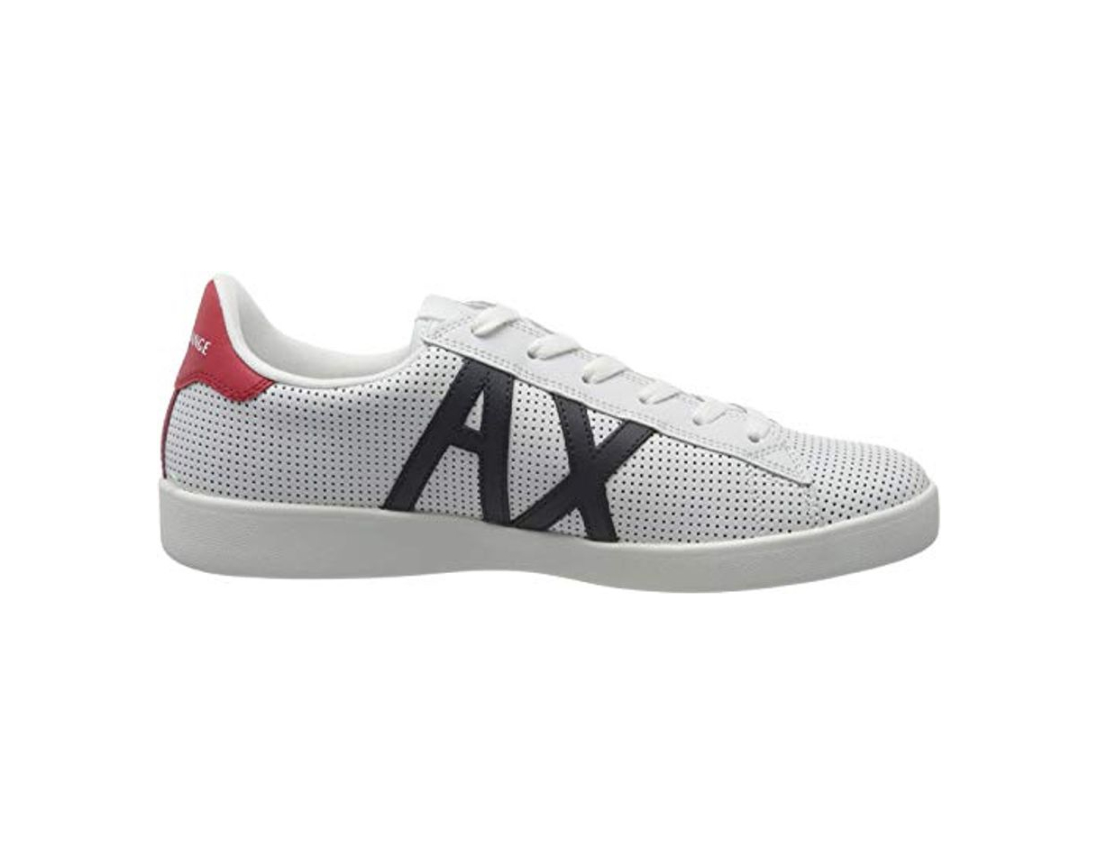 Fashion Armani Exchange AX Logo Box Sole Sneakers, Zapatillas para Hombre, Blanco (Opt