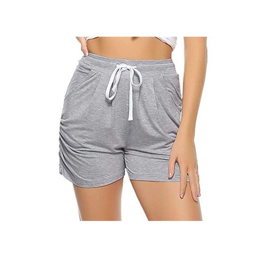 Aiboria Shorts de Verano para Mujer Shorts de Playa de algodón Lounge para Mujer Fitness Pant Short De Deporte