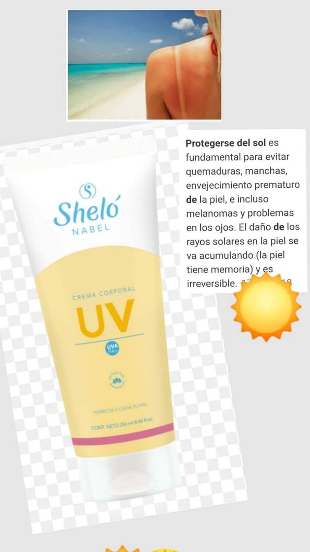 Moda Crema corporal UV Shelo Nabel 