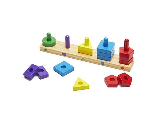 Melissa & Doug- Stack & Sort Board Tablero para Apilar y Clasificar,