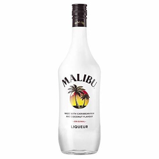Malibu' carribean white rum coconut confezione in bottiglia di vetro da 1