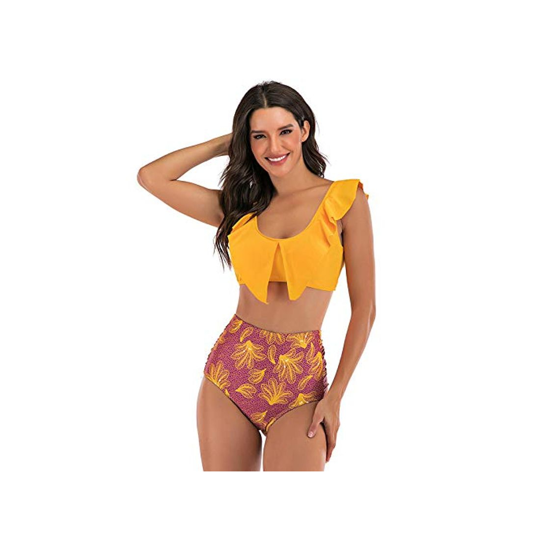 Fashion Trajes De Baño De Una Pieza para Mujer Traje De Baño De Bikini De Cintura Alta Sexy Traje De Baño De Mujer con Volantes Conjunto De Bikini Retro Vintage Trajes De Baño De Talla Grande Ropa De Pla