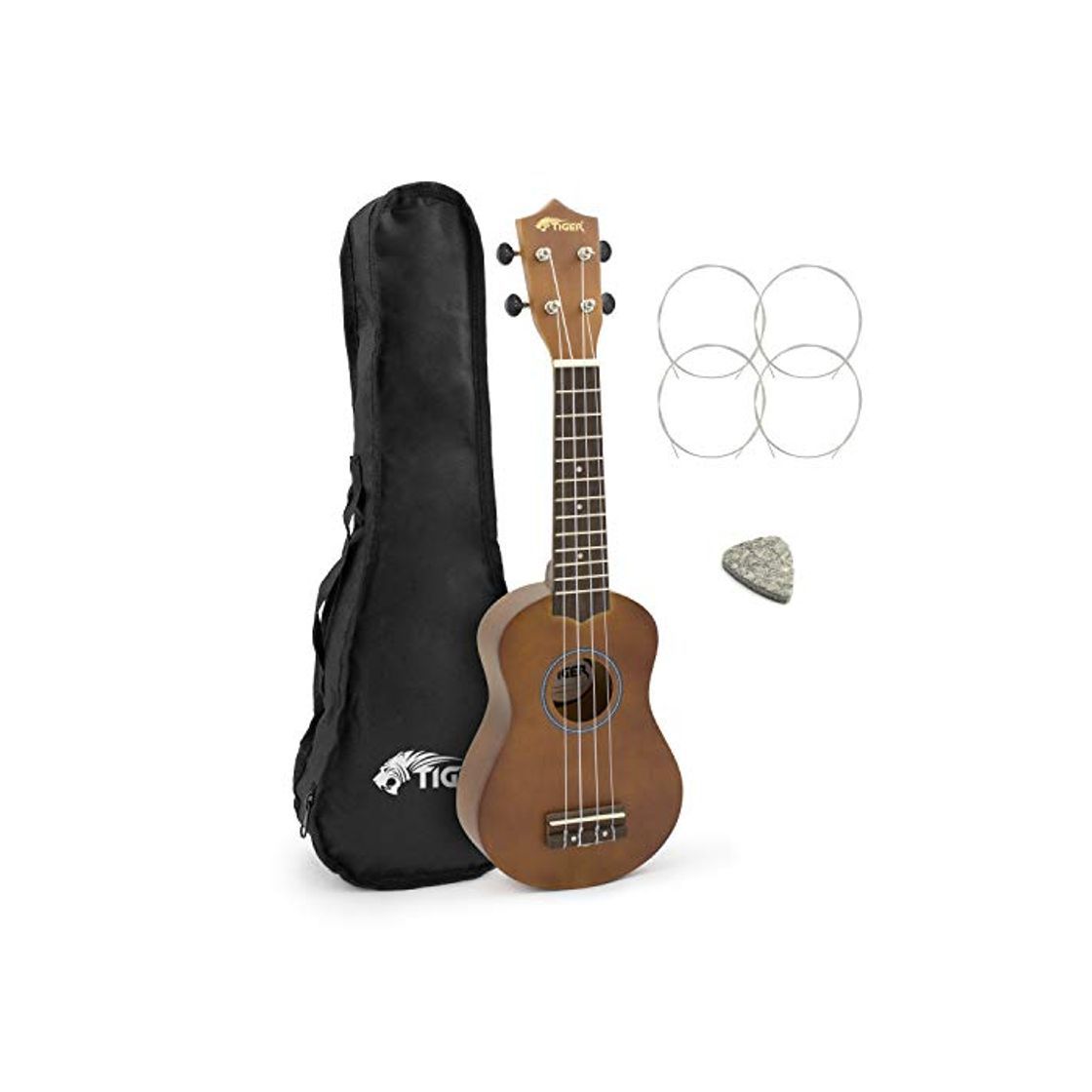 Electrónica Tiger UKE12-NT - Ukelele soprano para principiantes con funda