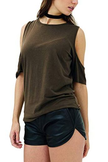 trueprodigy Casual Mujer Marca Camiseta Basico Ropa Retro Vintage Rock Vestir Moda