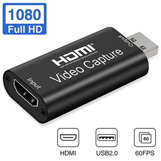 Aokeou Convertidor De Captura De Vídeo, HDMI A USB 2.0 Capturadora Digitalizadora