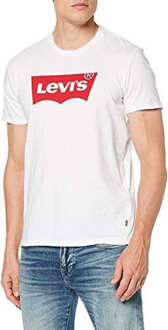 Fashion Levi's Graphic Set-In Neck, Camiseta para Hombre, Blanco