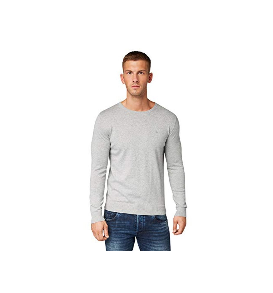 Social Tom Tailor Rundhals suéter, Gris