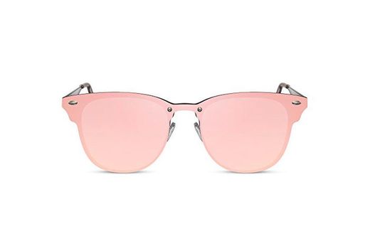 Cheapass Gafas de sol Estilosas Plástico Deportivas Rosas Doradas Lisas Espejadas Protección