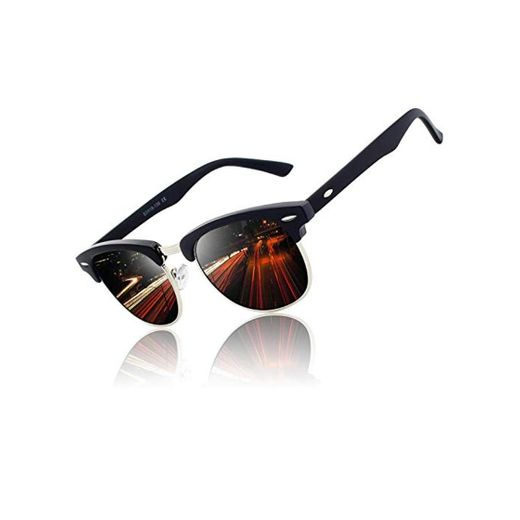 CGID Gafas de sol polarizadas retro medio marco clásico para Hombre y