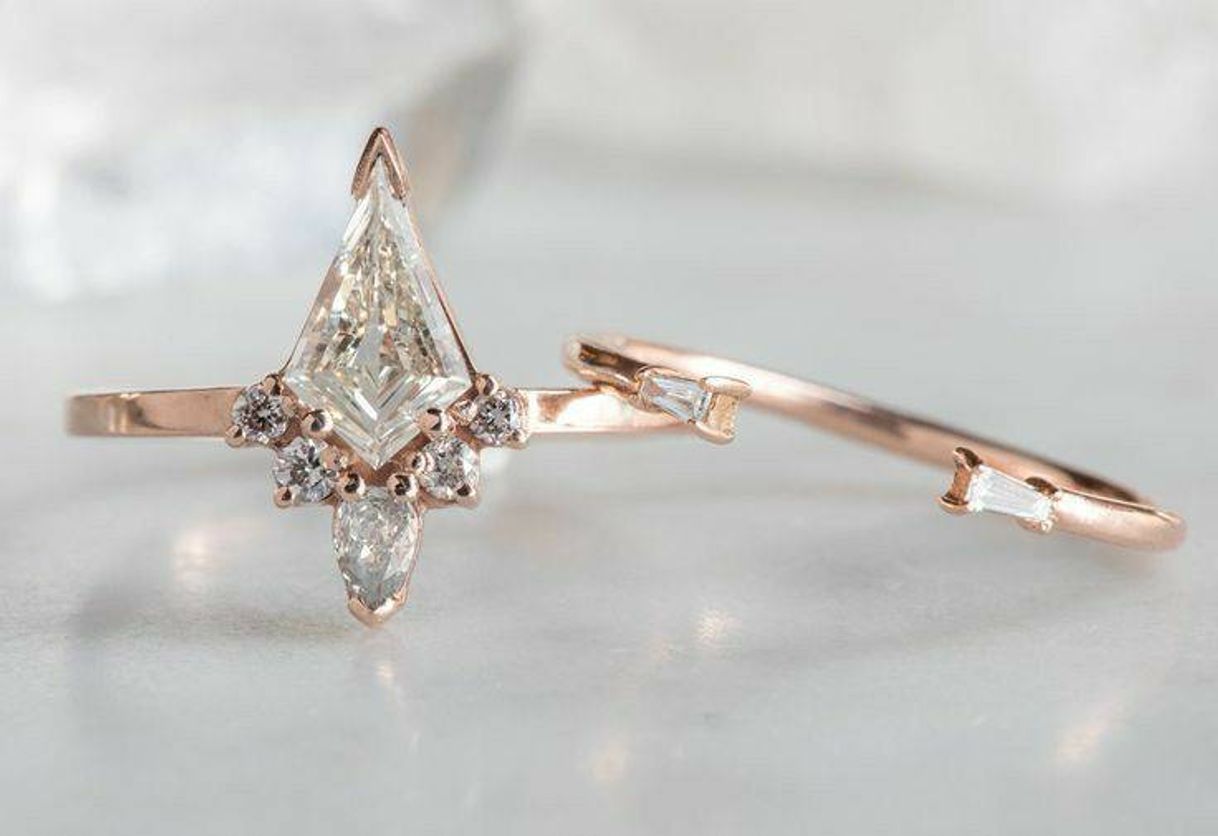Social Anel de Noivado Diamante Rosa 