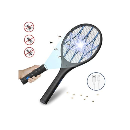 DOUHE Antimosquitos Recargable Raqueta Matamoscas Electrica