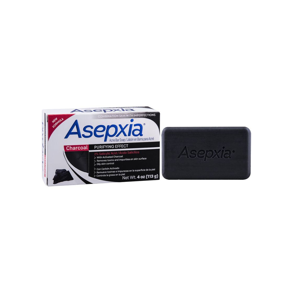 Producto Jabón Para el Acné Asepxia con Carbón Activado y Ácido Salicílico – Pack de 2 x 113g