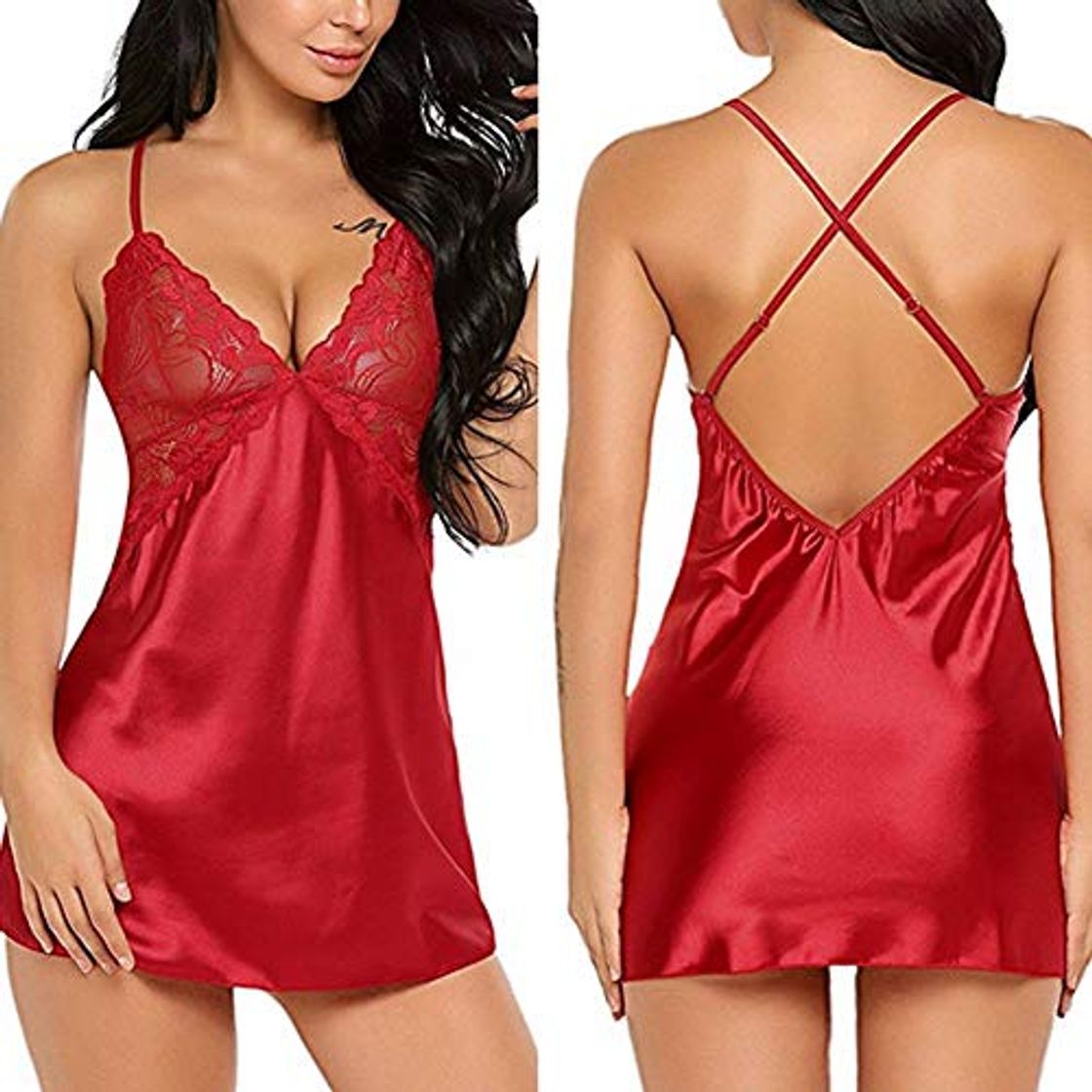 Moda Corsés para mujer Conjuntos de lencería para mujer Lencería sexy femenina erótica leopardo caliente estampado vestido de noche de encaje lencería cuello en v camisón ropa de dormir pijama cosplay bab