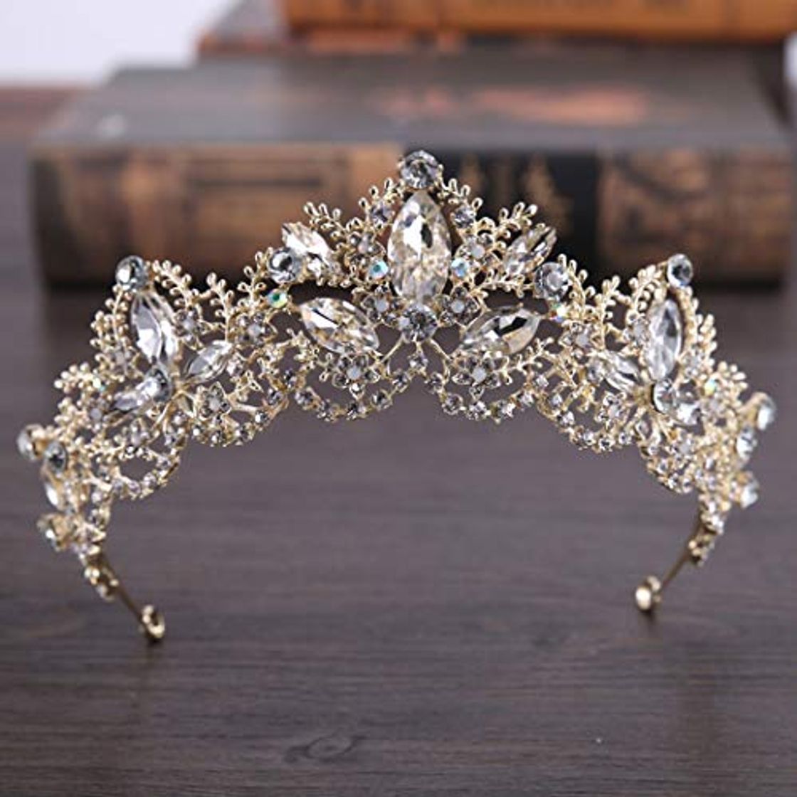 Producto Jovono Coronas de boda y Tiaras para adultos novia oro corona Tiara