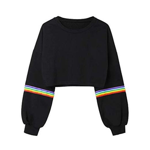 Mujer Sudaderas Cortas, K-Youth Sudaderas Tumblr Mujer Cortas Otoño Invierno Chicas Ropa