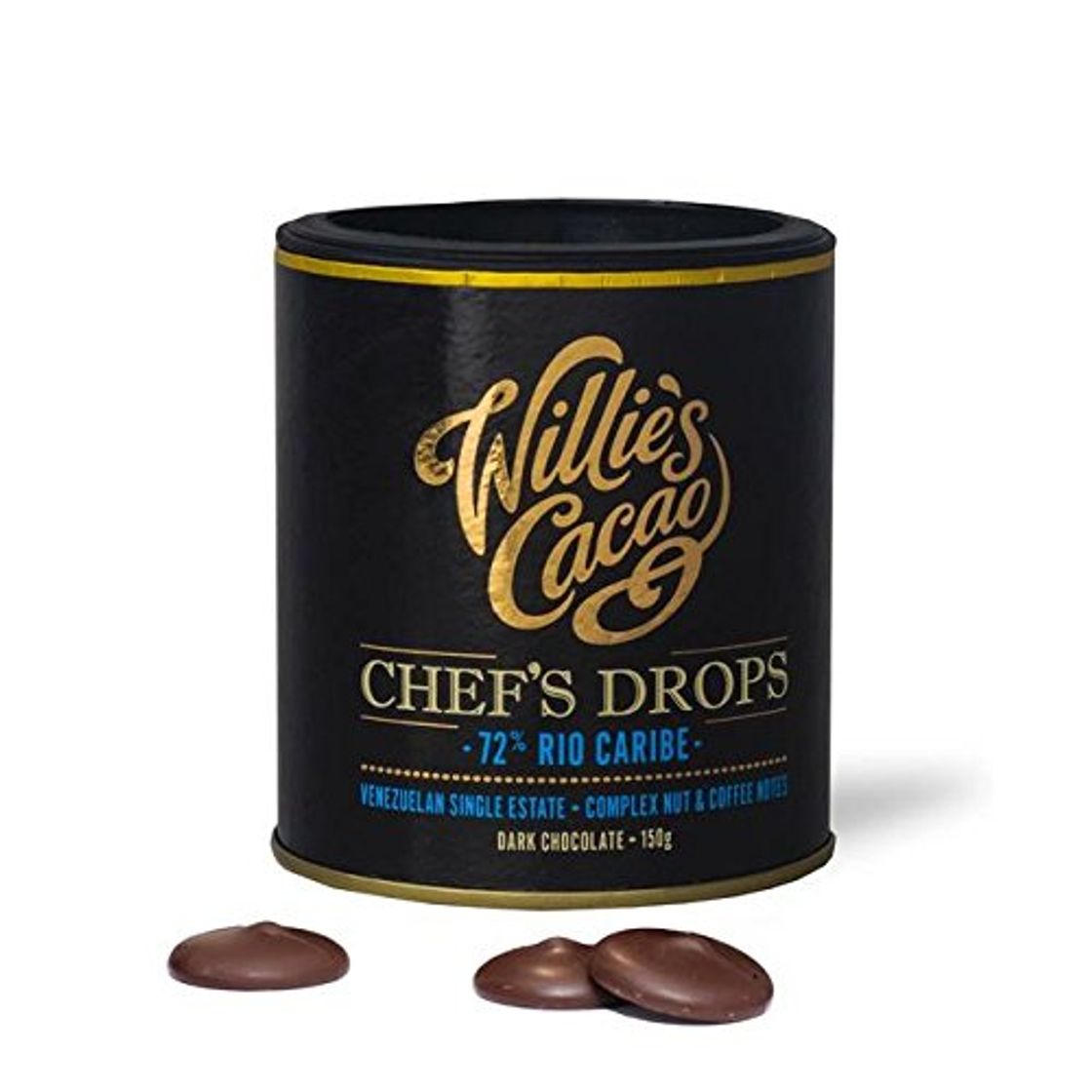 Productos Willie Cacao Venezolano Oscuro Chocolate Drops 72% 150g