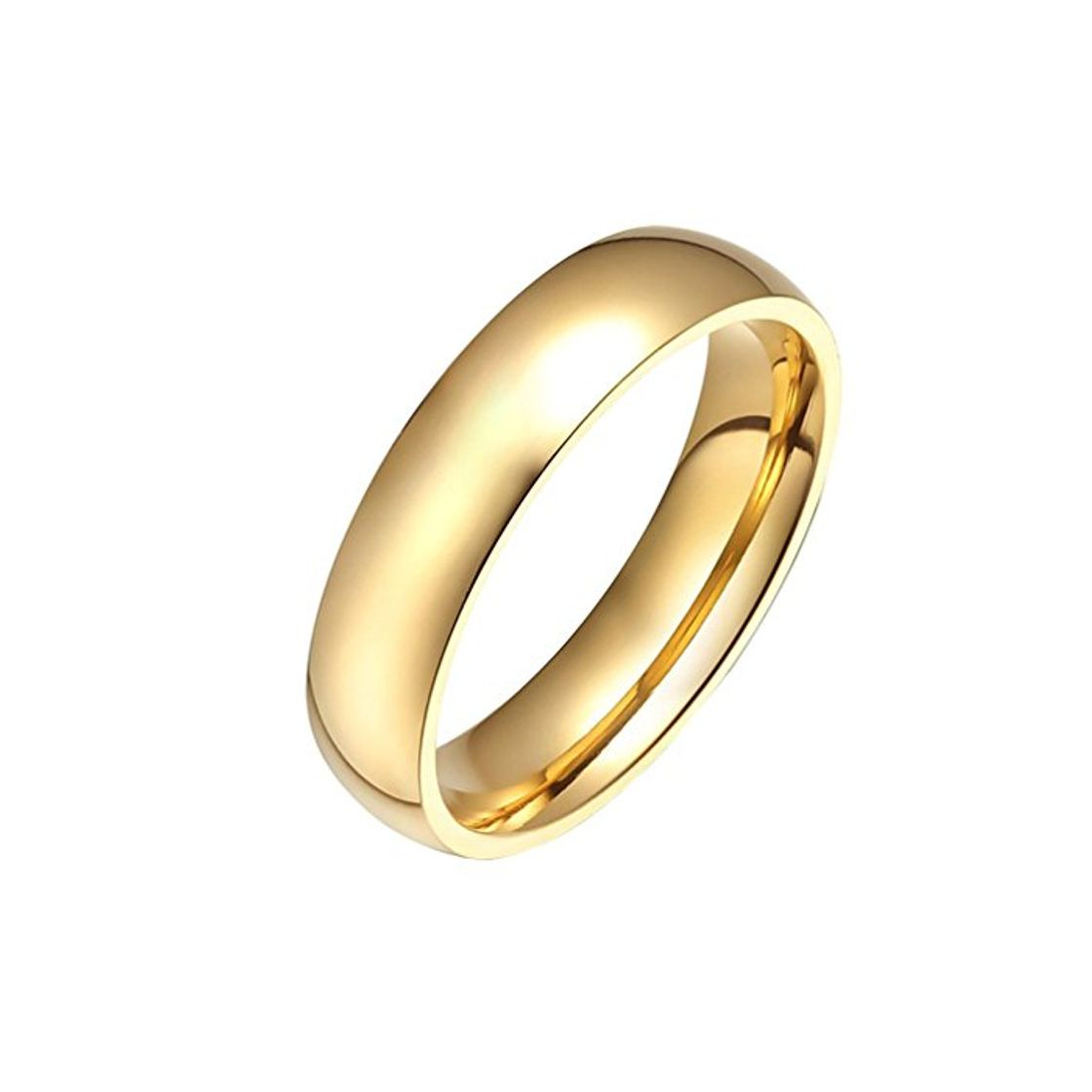 Fashion HIJONES Joyería Mujeres Acero Inoxidable 18K Oro Anillo Plateado Talla 17