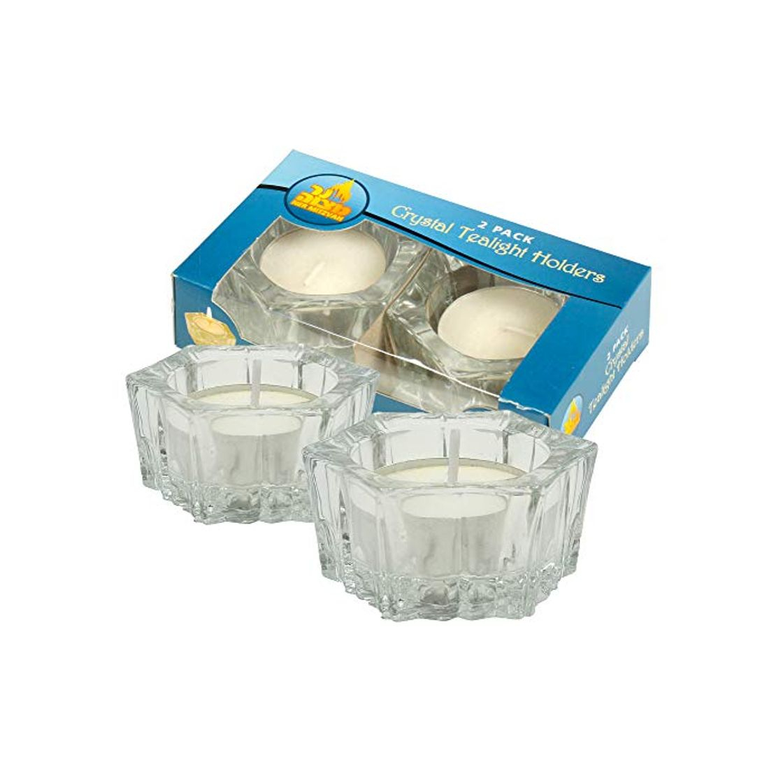 Productos Ner Mitzvah Cristal Portavelas de Cristal – Shabat Viaje Velas – 2 Pack