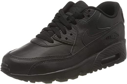 Nike Air MAX 90 Leather, Zapatillas para Niños, Negro