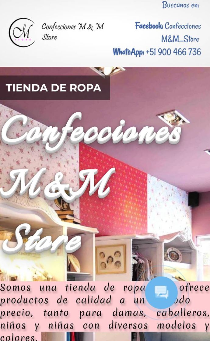 Social Confecciones M&M/ Tienda de Ropa 😊😆✌