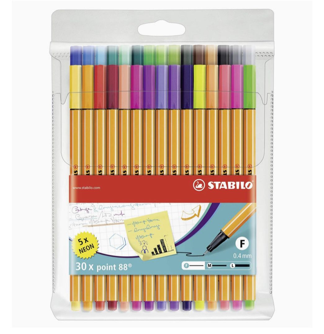 Fashion Point 88 Fineliner Pens 30 color wallet set