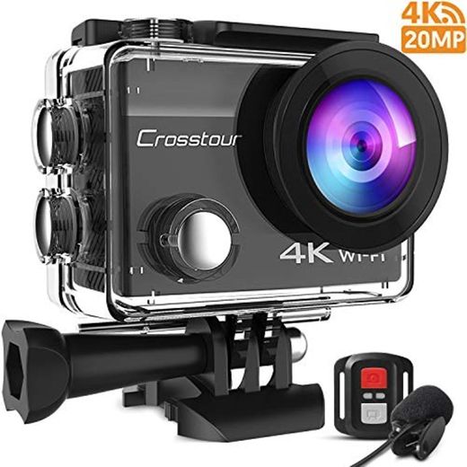 Crosstour Cámara Deportiva 4K 16MP WiFi Cámara Acción Acuática Agua de 40M