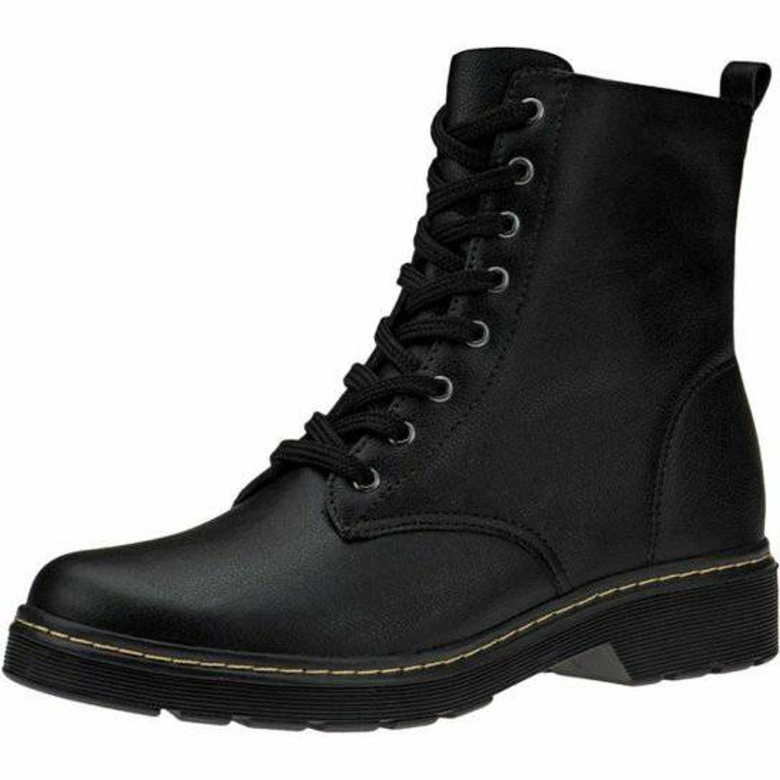 Fashion Bota Coturno GiGiL Cano Curto Sola Baixa Feminina - Preto | Zattini