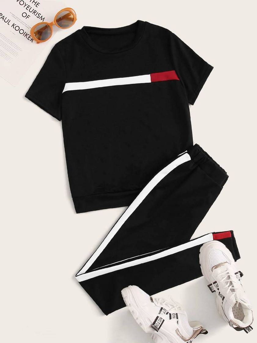 Moda Playera y Pants deportivo monocromático minimalista