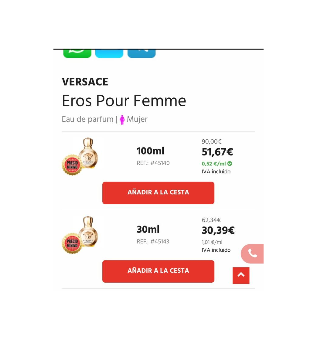 Producto Eros Pour Femme Eau de Parfum - Versace