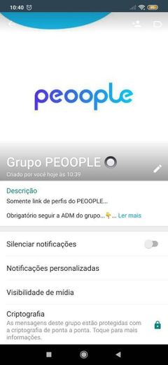 GRUPO DE INTERAÇÃO PEOOPLE 🔘 , link disponível na descrição