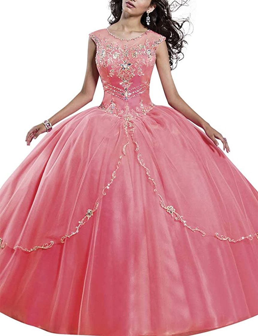 Lugar XUYUDITA Mujeres V-Cuello Encaje Aplique Dulce 16 Vestido de Baile Vestido Quinceanera