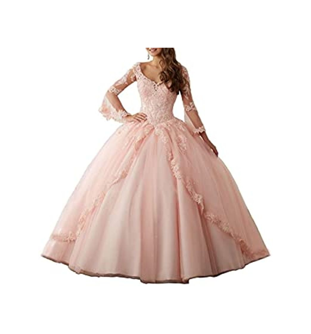 Fashion XUYUDITA Mujeres Lace piso de longitud vestido de baile Quinceanera vestido vestido