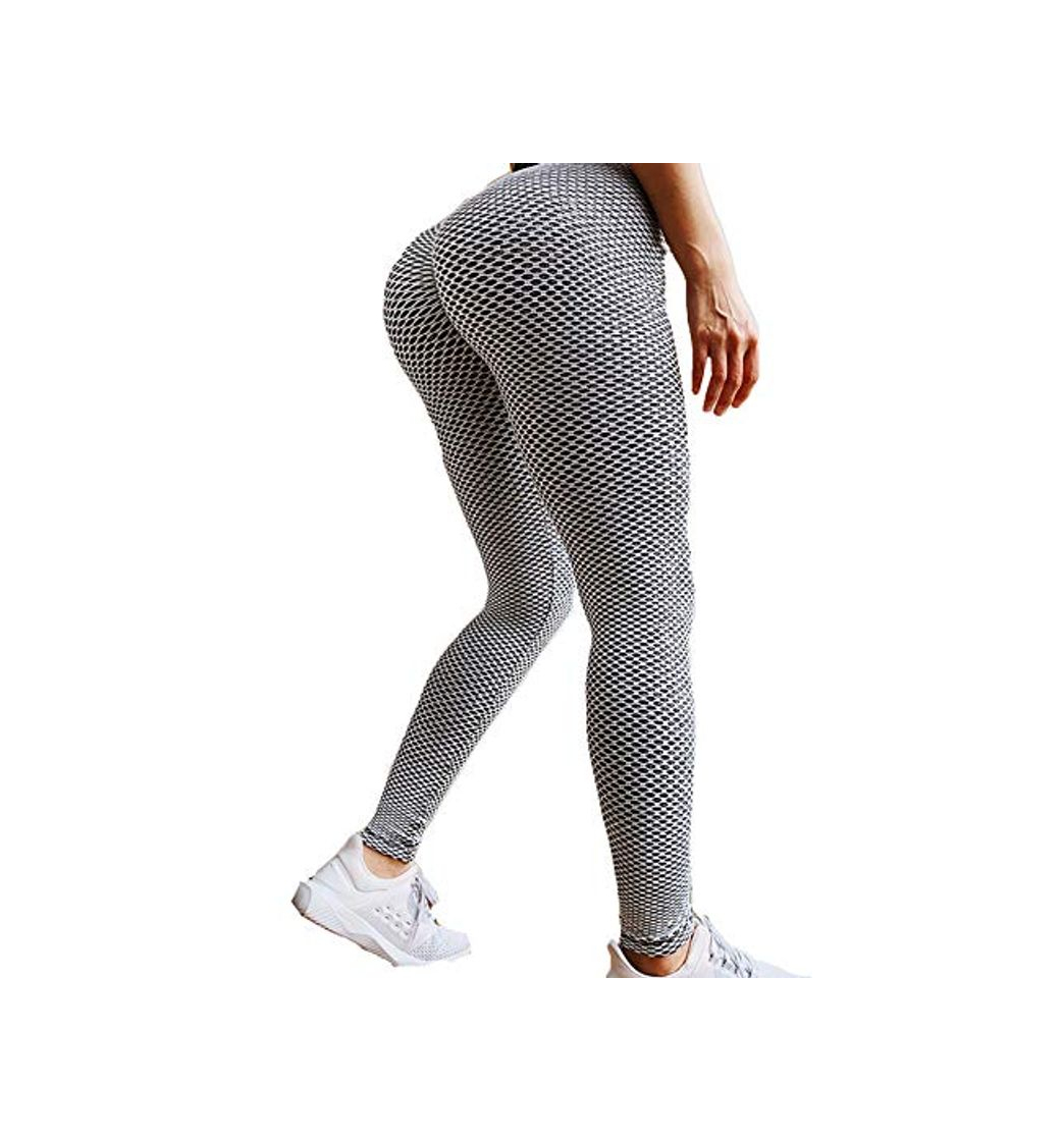 Moda FITTOO Leggings Mallas Mujer Pantalones Deportivos Yoga Alta Cintura Elásticos y Transpirables #4 Gris Mediana