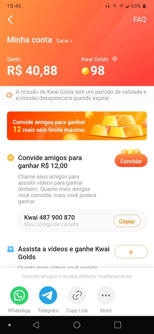 App Venha ganhar dinheiro que pode retirar imediatamente!