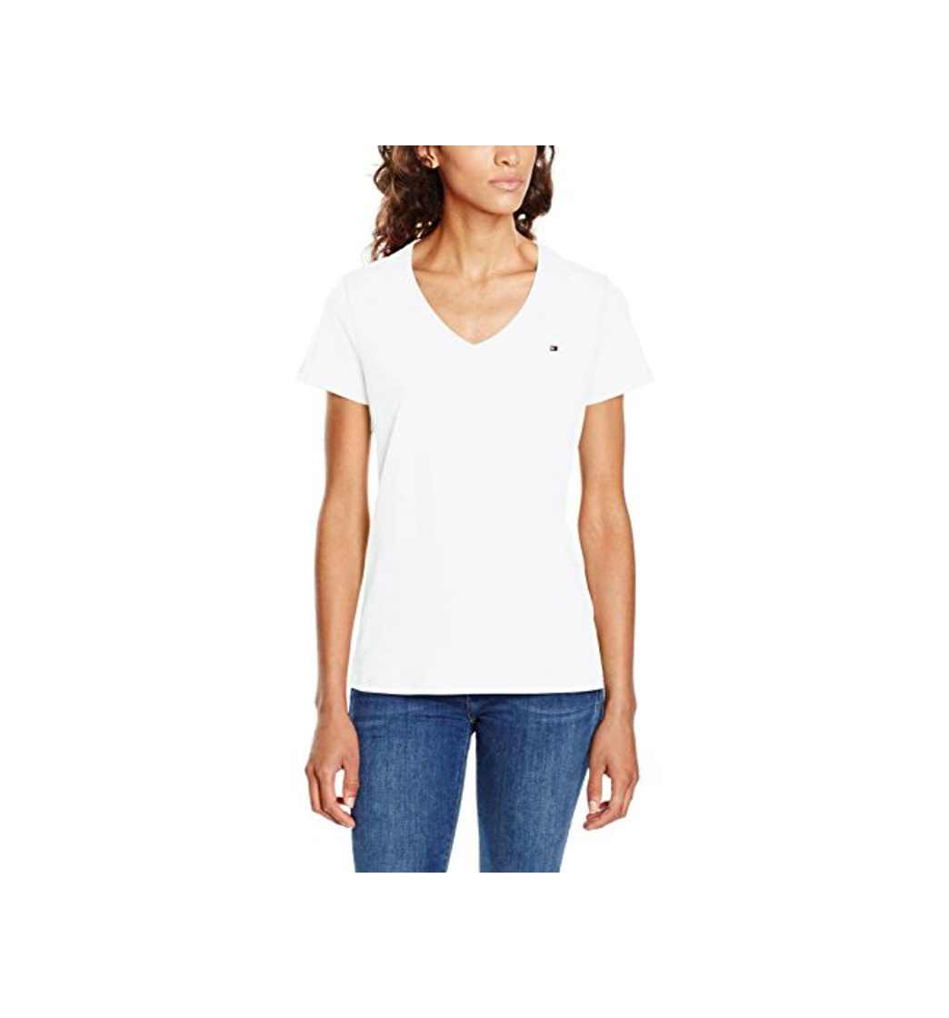 Fashion Tommy Hilfiger INJ Jeana V-NK tee SS Camiseta sin Mangas, Blanco