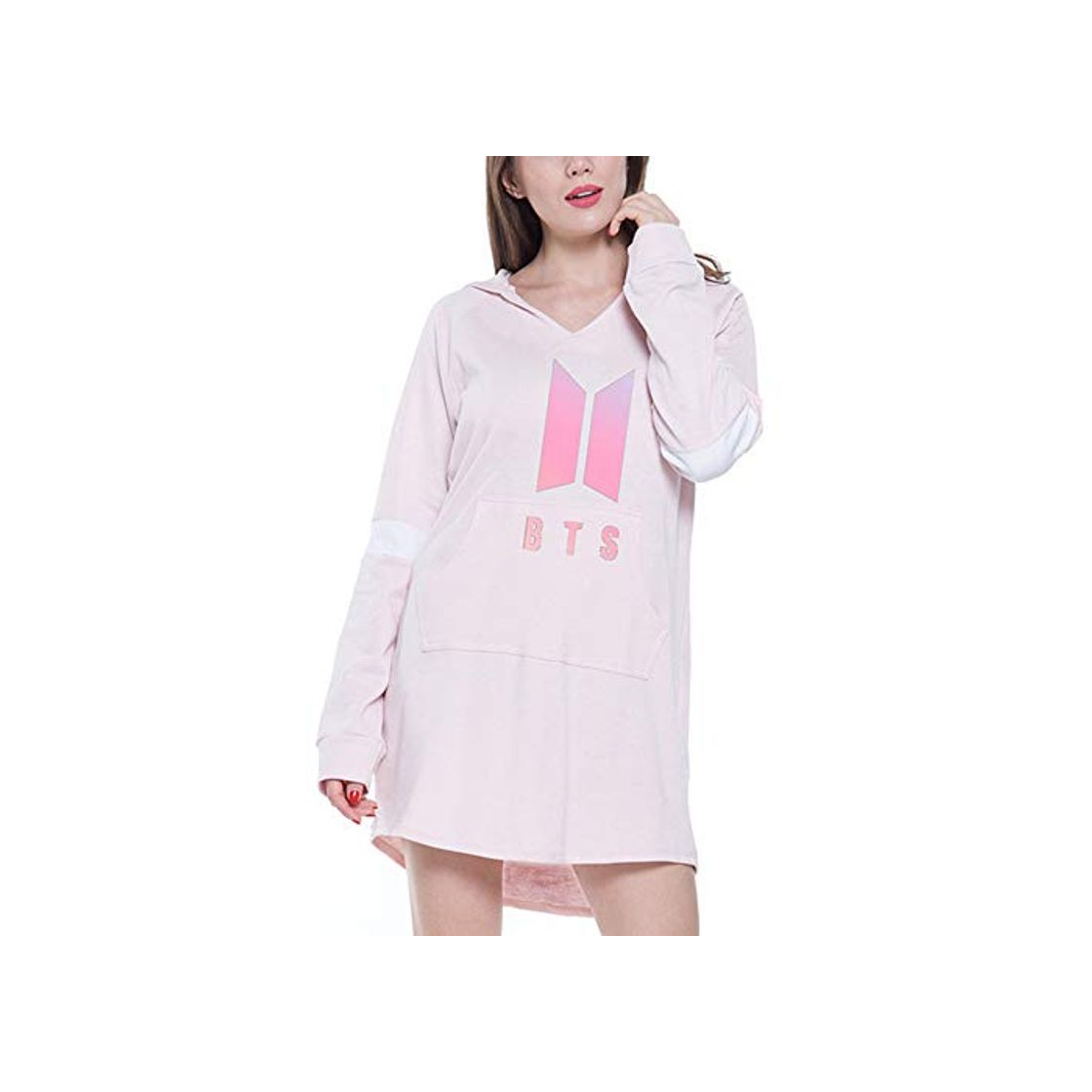 Moda Sudaderas con Capucha BTS Camisetas de Manga Larga Otoño Invierno Sueter Impresión Remeras con Bolsillos Camisas Largo Túnica