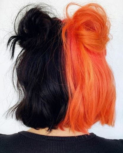 Cabelo preto e laranja🖤🧡