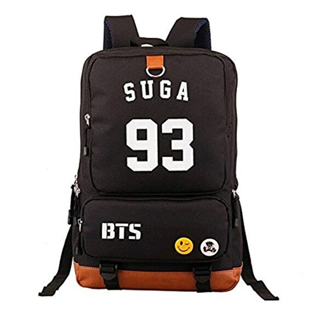 Moda AUGYUESS KPOP Bangtan Boys BTS Luminoso Bolso de Escuela Mochila Bookbag Mochila para portátil