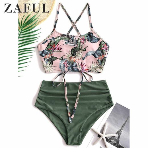 ZAFUL - Conjunto de Bikini Acolchado para Mujer