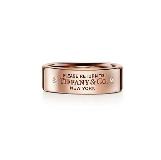 Return to Tiffany® narrow ring in 18k rose gold with diamonds, 6 mm ...