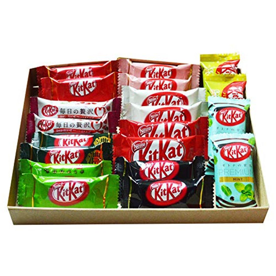 Producto Kit Kat chocolate Especial Dagashi caja japonesa 20 piezas con AKIBA KING Sticker