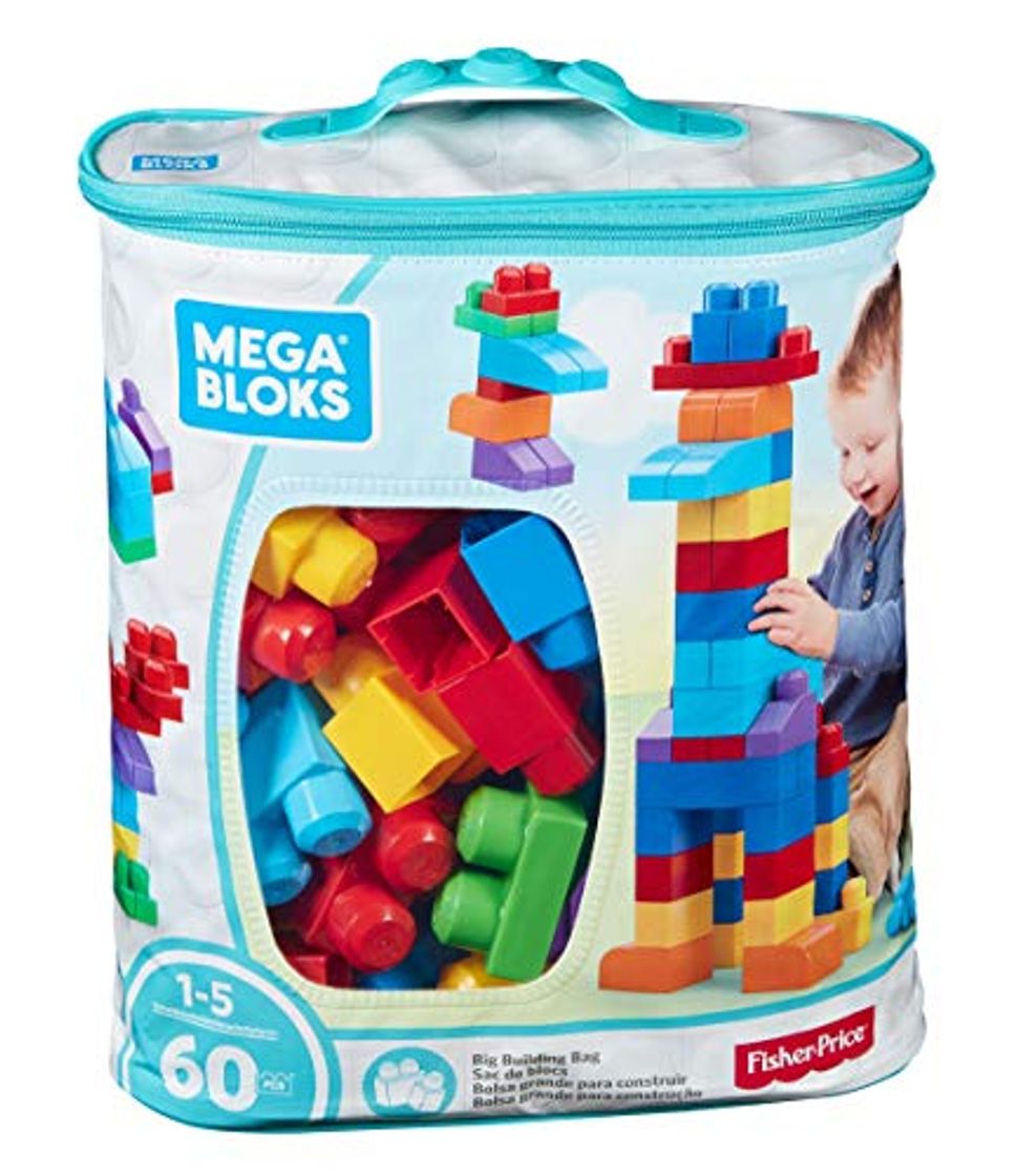 Social Mega Bloks Bolsa clásica con 60 bloques de construcción, juguete para bebé